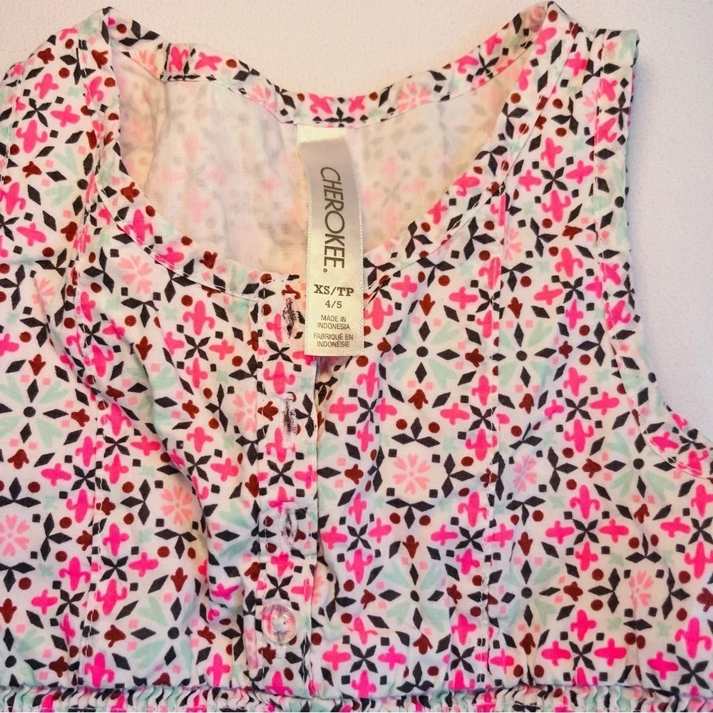 Cat & Jack Kids Matching Sets dress romper tank shorts set - Pink, green, White - Picture 14 of 15